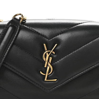 Saint Laurent Lambskin Chevron Quilted Mini Loulou Black 9 of 11