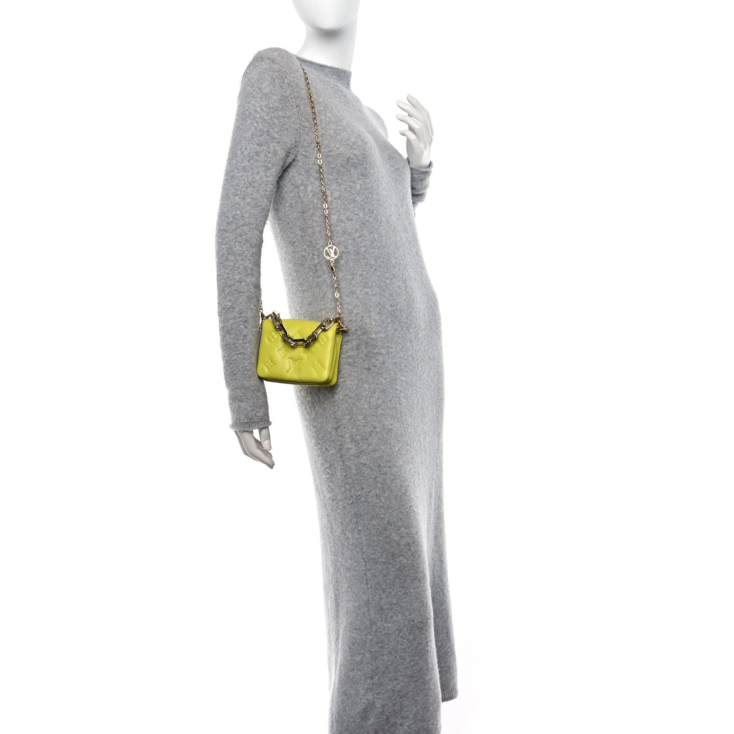 Louis Vuitton Lambskin Embossed Monogram Coussin Belt Vert Acide 2 of 10