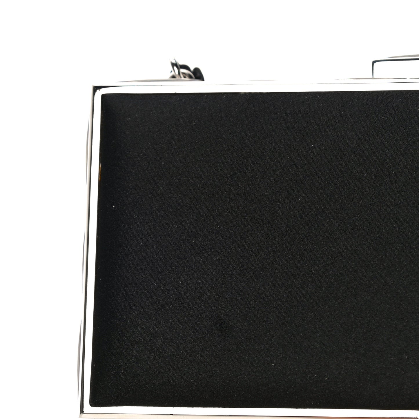 Crystal Trim Satin Evening Bag Clutch Black