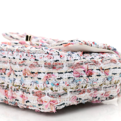 Chanel Tweed Quilted Mini Rectangular Flap White Pink Multicolor 10 of 11