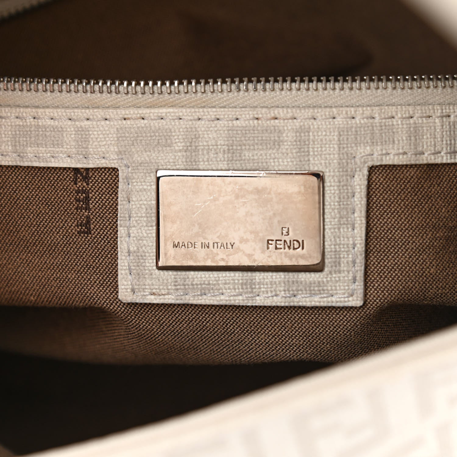 Fendi Zucchino Spalmati Forever Mama Baguette White 6 of 12