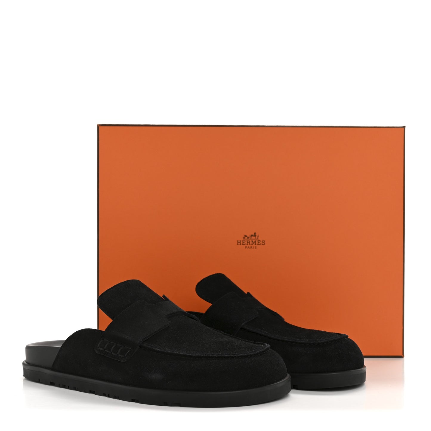 Suede Calfskin Go Mules 37.5 Black
