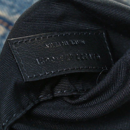 Saint Laurent Denim Quilted Medium Loulou Puffer Monogram Chain Satchel Blue Black 7 of 9
