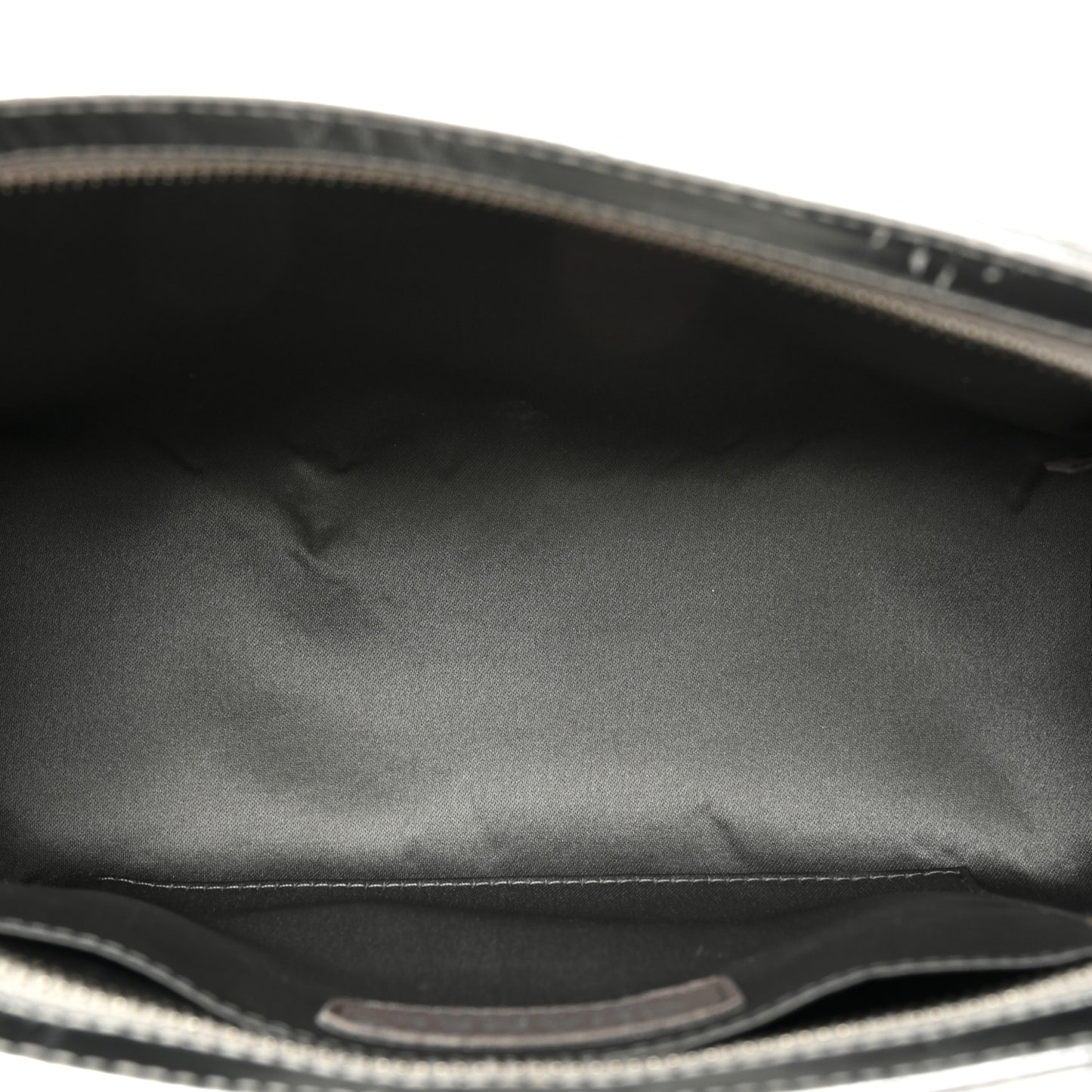 Metallic Patent Calfskin Lucky Symbols Pochette Silver