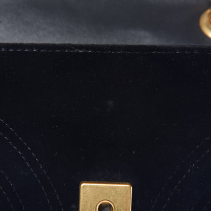 Gucci Velvet Matelasse Mini GG Marmont Shoulder Bag Black 10 of 10