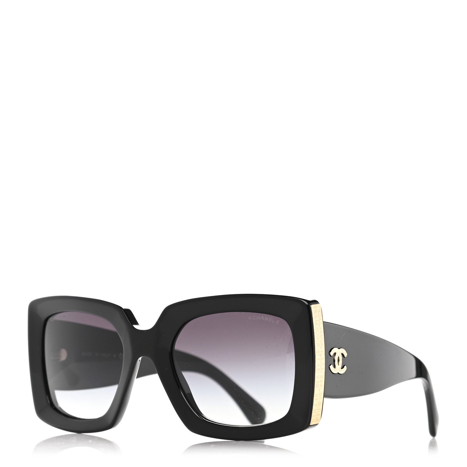 Chanel Acetate Rectangle Sunglasses 5435 Black 1 of 8