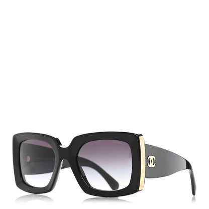 Chanel Acetate Rectangle Sunglasses 5435 Black 1 of 8