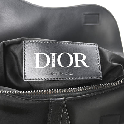 Christian Dior Nylon Grained Calfskin Saddle Bag Black Multicolor 6 of 12