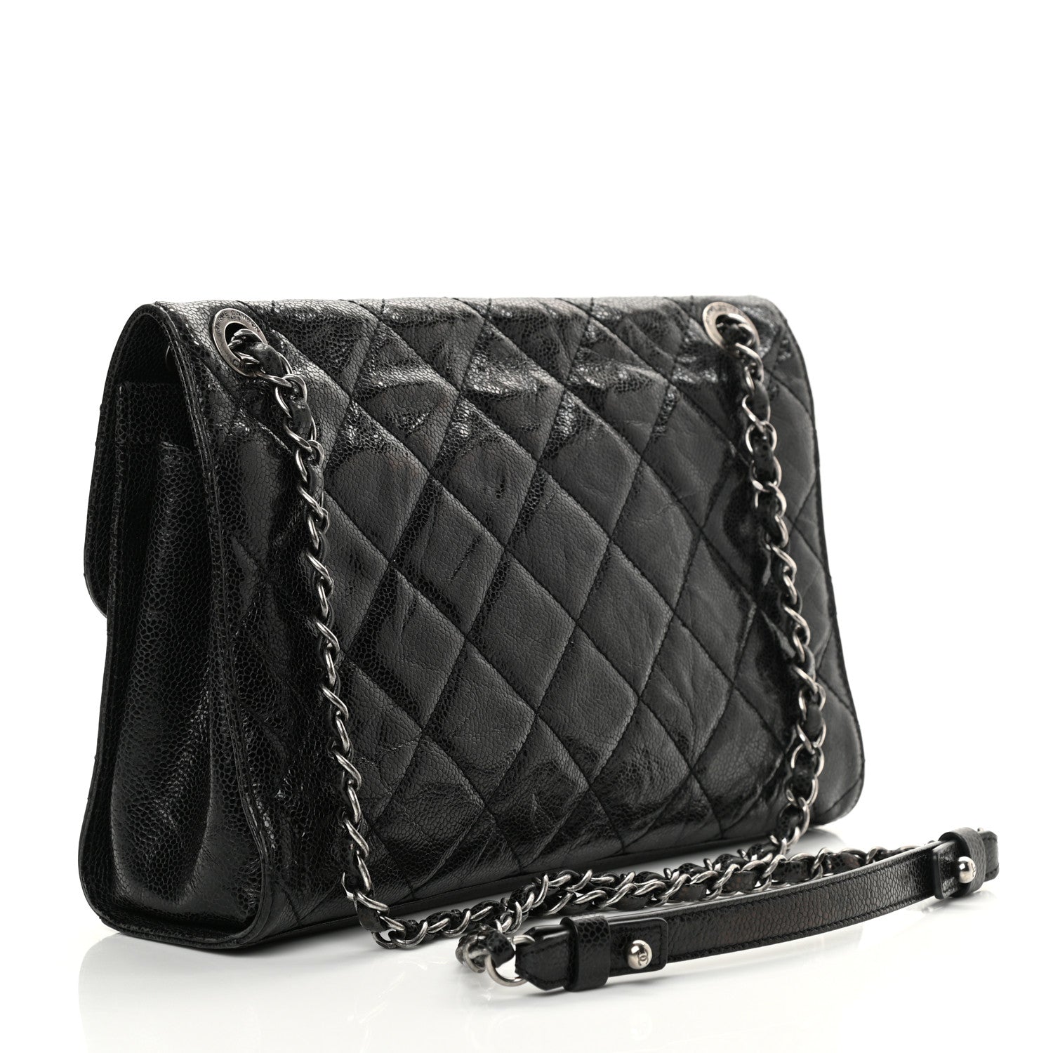 Chanel Crumpled Grained Calfskin Medium CC Crave Flap Black 4 of 12