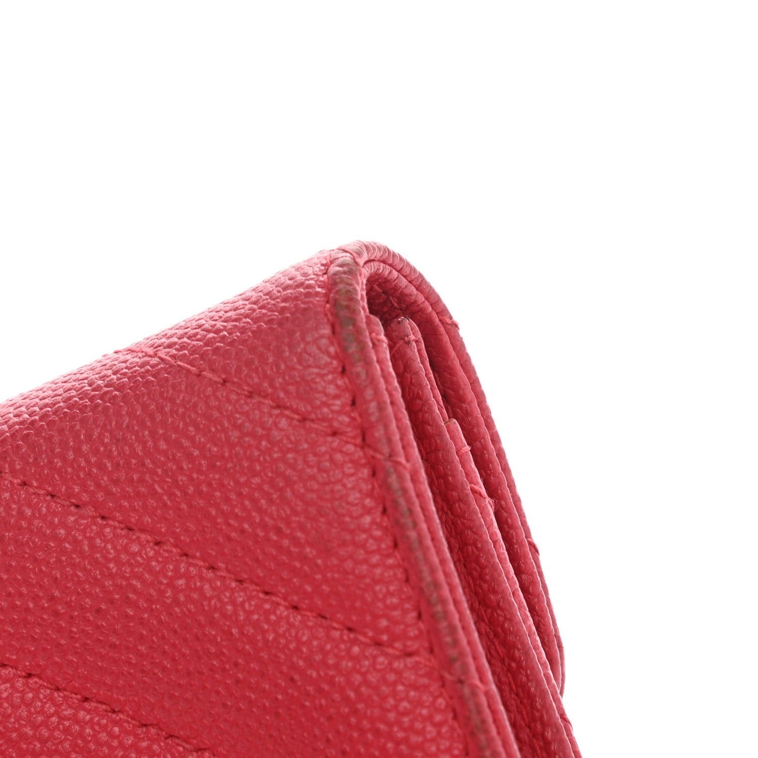 Chanel Caviar Chevron Quilted Flap Card Holder Red 11 of 11