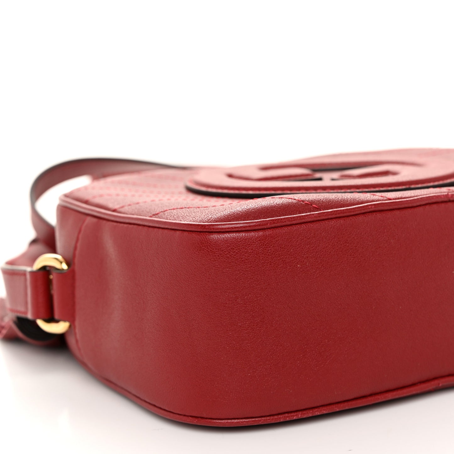 Sakai Be Green Calfskin Diagonal Stitched Small Blondie Shoulder Bag Rosso