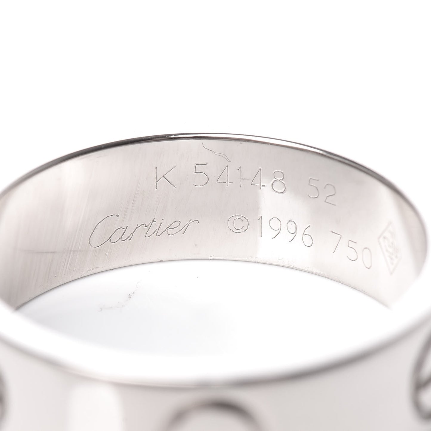 18K White Gold 5.5mm LOVE Ring 52 6