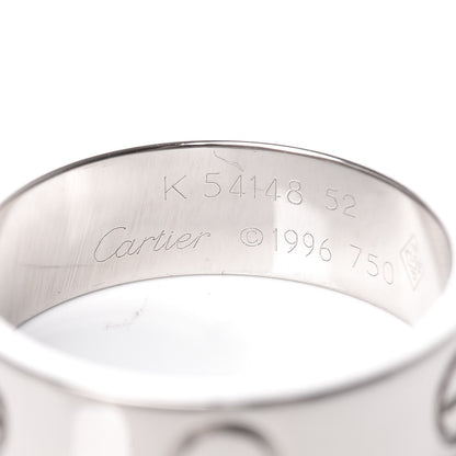 Cartier 18K White Gold 5.5mm LOVE Ring 52 6 4 of 5