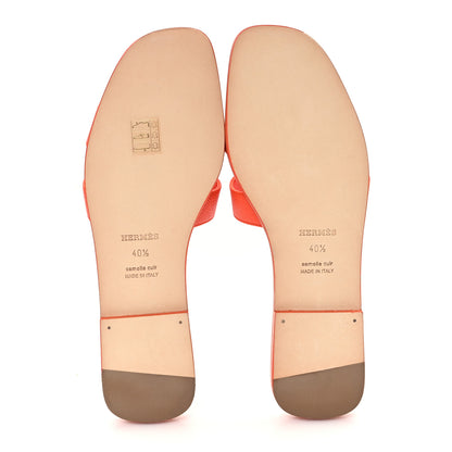Hermes Epsom Oran Sandals 40.5 Orange Poppy 6 of 10