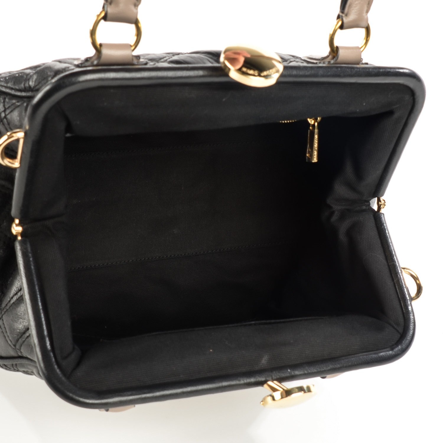 Marc Jacobs Lambskin Quilted Mini Manhattan Colorblock Stam Black Concrete 6 of 10