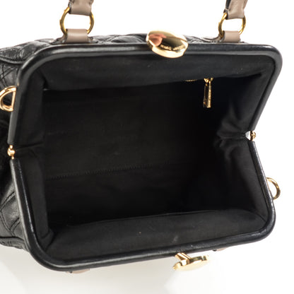 Marc Jacobs Lambskin Quilted Mini Manhattan Colorblock Stam Black Concrete 6 of 10