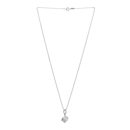 Tiffany Sterling Silver Diamond Atlas Cube Pendant Necklace 3 of 5