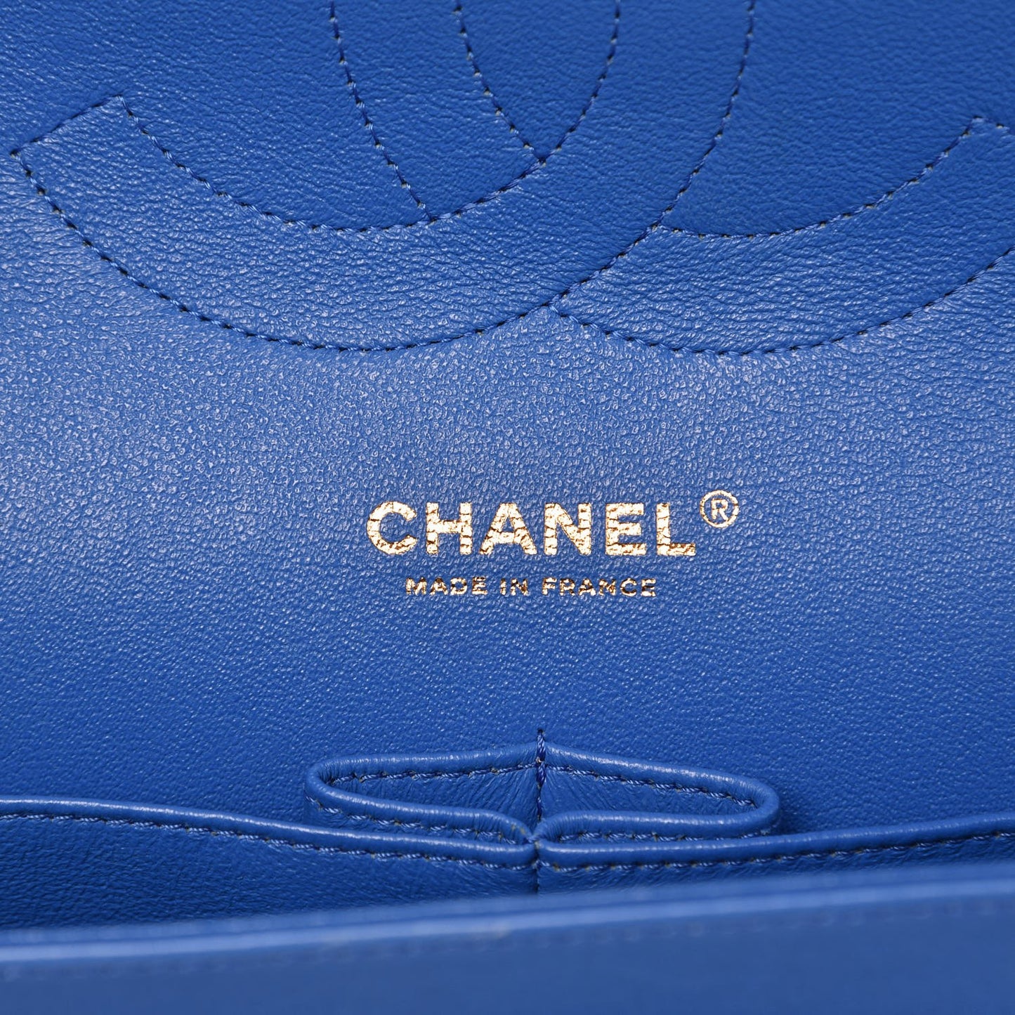 Lambskin Quilted Jumbo Double Flap Blue