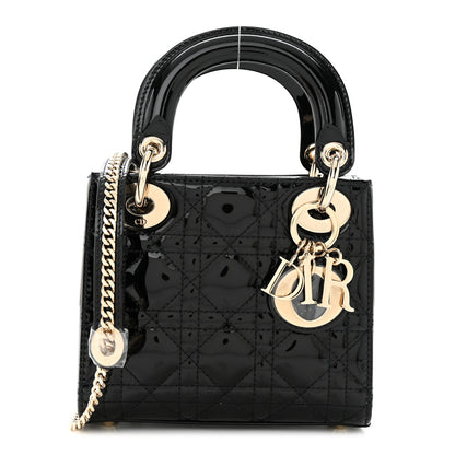 Christian Dior Patent Cannage Mini Lady Dior Black 1 of 10
