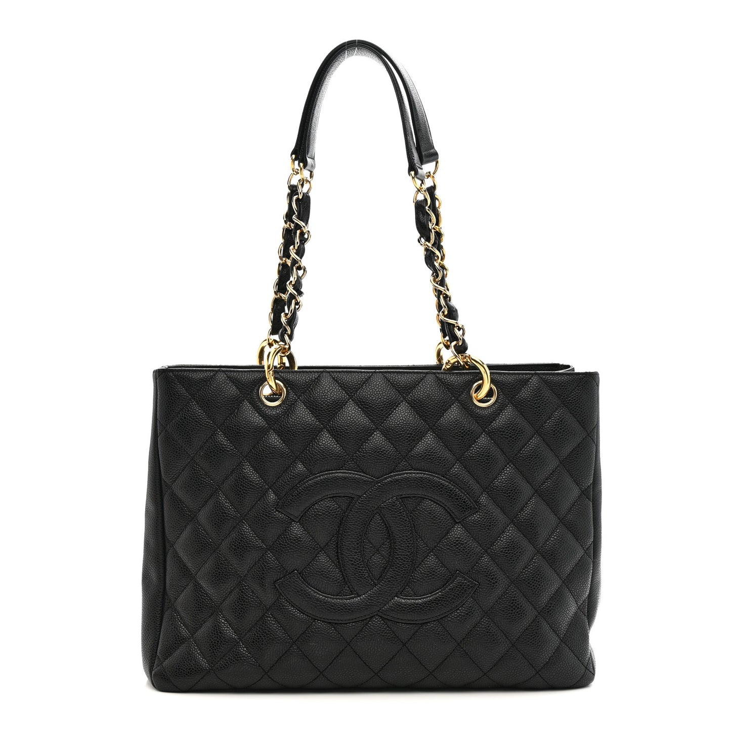 Caviar Quilted Grand Shopping Tote GST Black