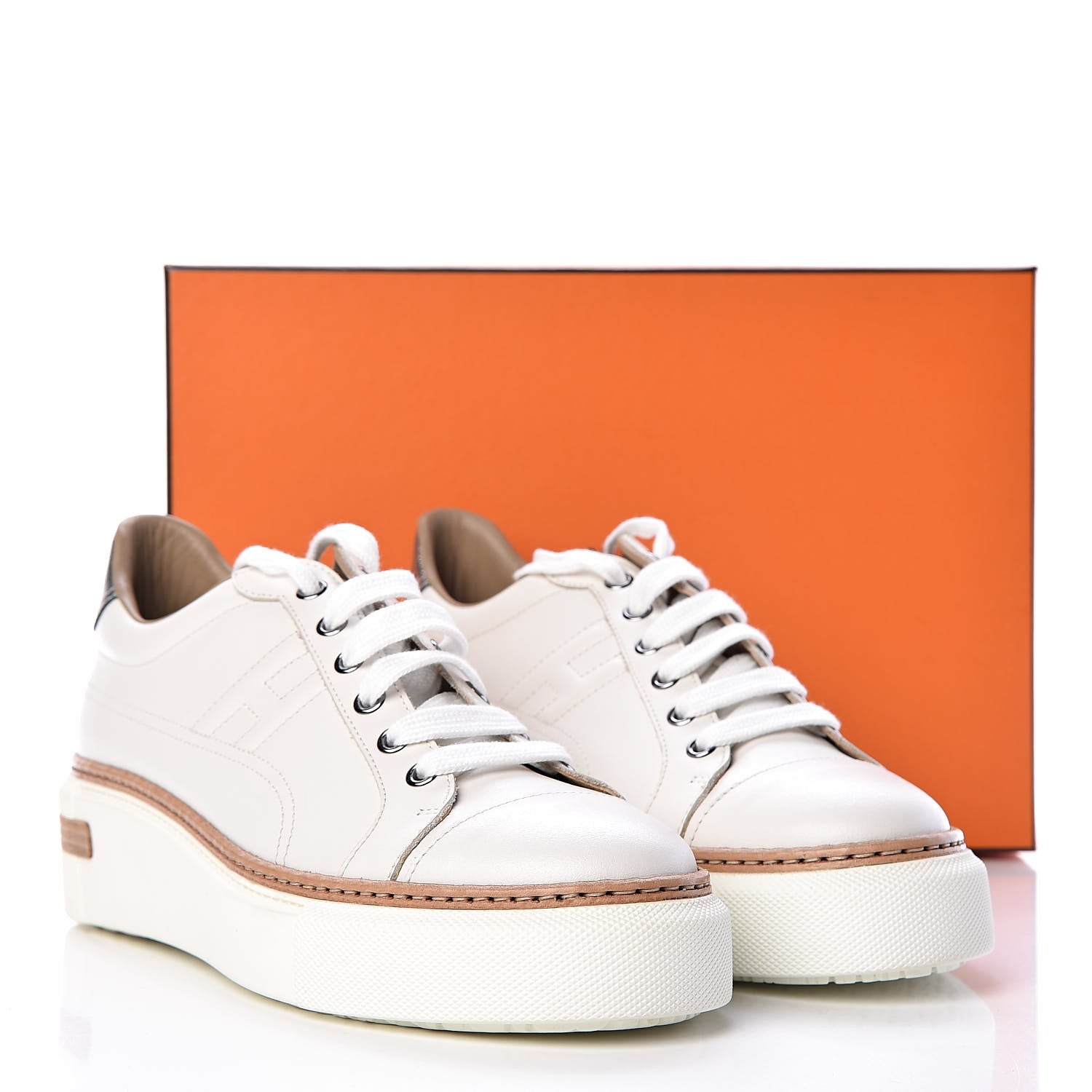Hermes Calfskin Polo Sneakers 38.5 White 10 of 10