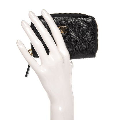 Chanel Caviar Quilted Zip Coin Purse Black 2 of 8