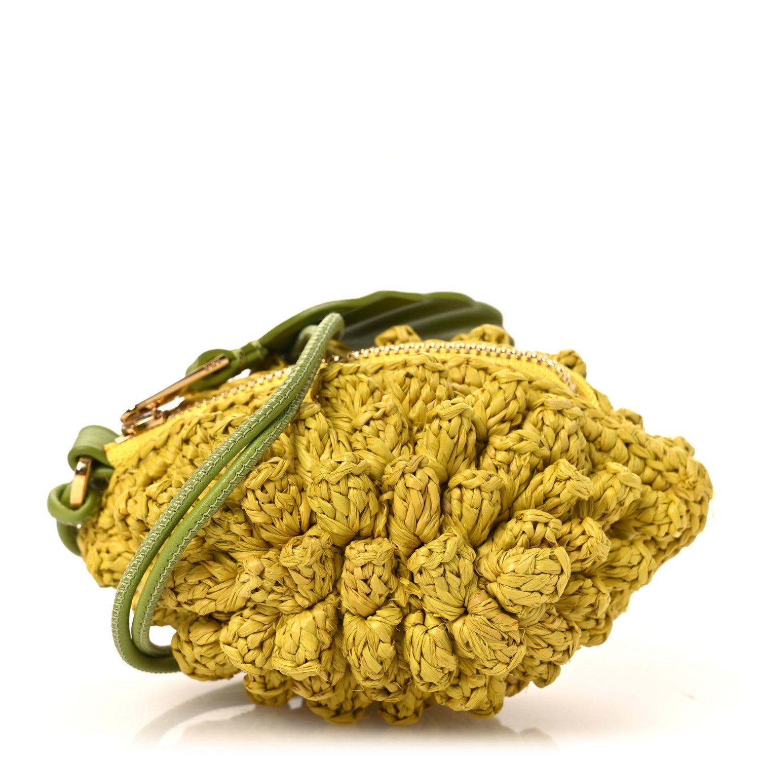 Loewe Raffia Calfskin Paula's Ibiza Lemon Coin Case Yellow 1 of 12