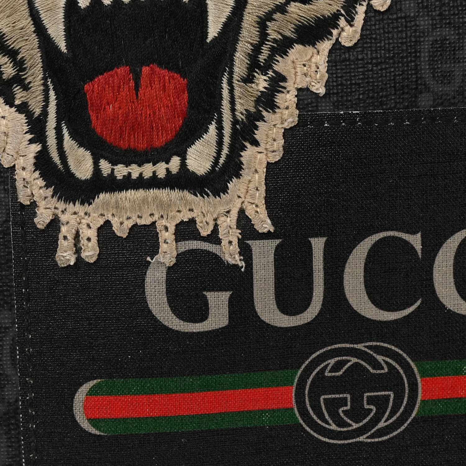 Gucci GG Supreme Monogram Night Courrier Zip Wristlet Pouch Black Multicolor 9 of 12