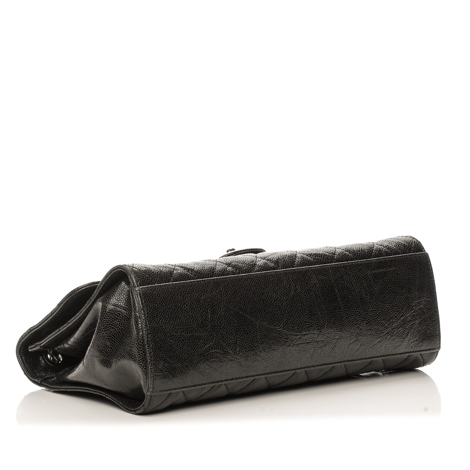 Chanel Crumpled Grained Calfskin Jumbo CC Crave Flap Black 4 of 8