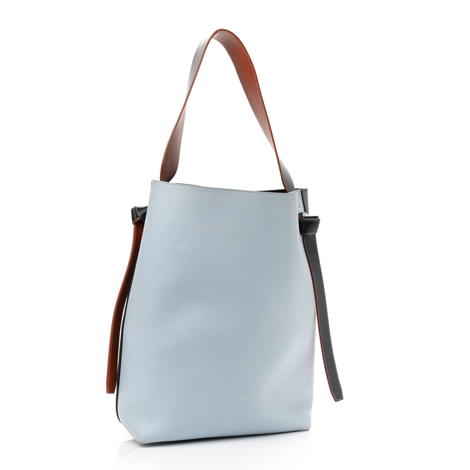 Celine Shiny Smooth Calfskin Small Twisted Cabas Green Smoke Pale Blue 4 of 10