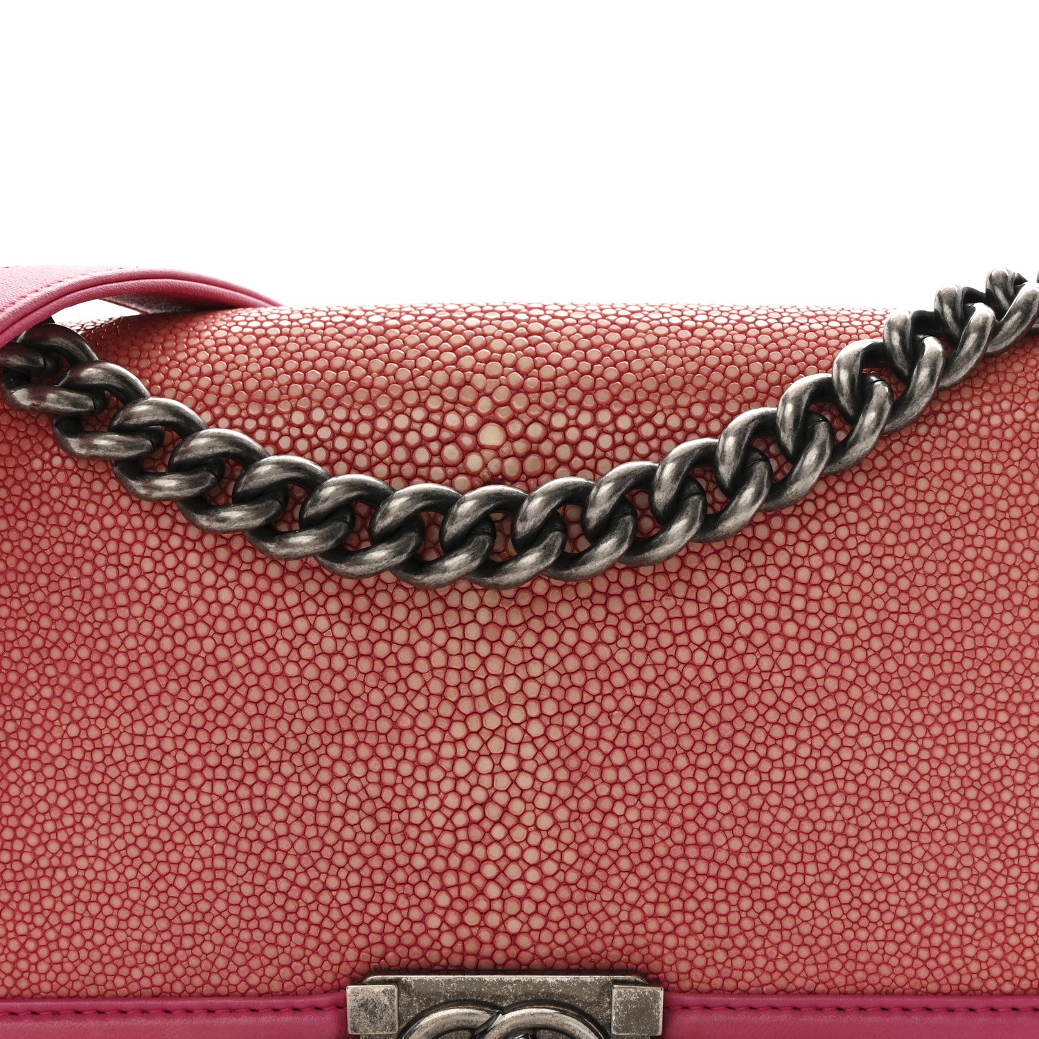 Chanel Galuchat Stingray Medium Boy Flap Pink 8 of 11