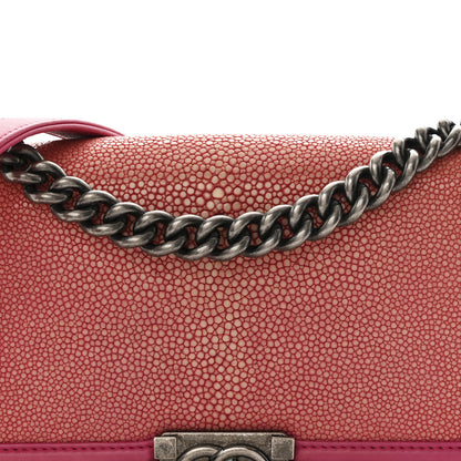 Chanel Galuchat Stingray Medium Boy Flap Pink 8 of 11