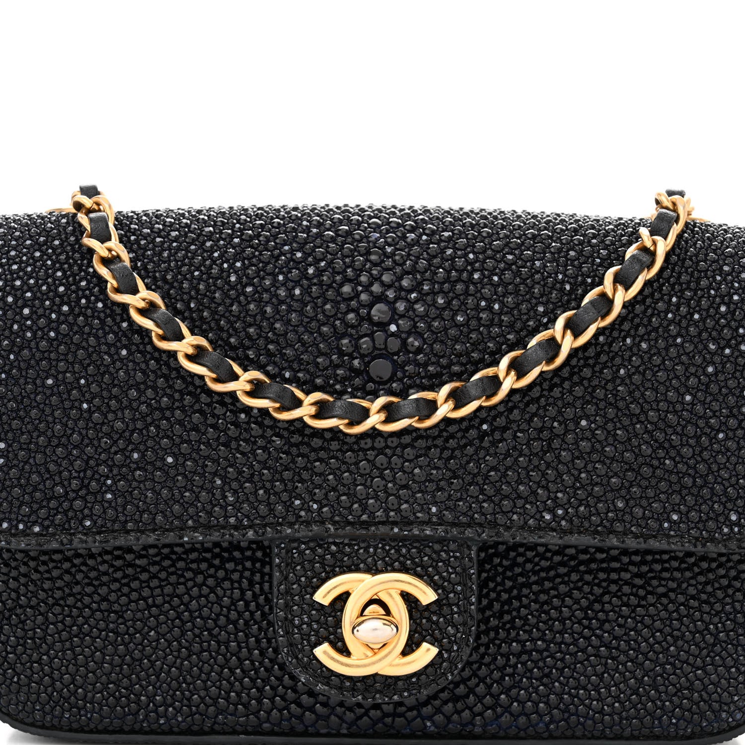 Chanel Galuchat Stingray Mini Flap Black 8 of 15