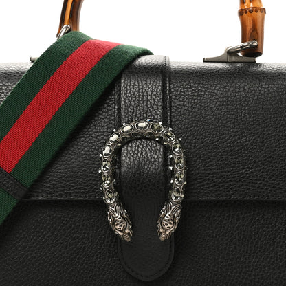 Gucci Dollar Calfskin Crystal Web Medium Dionysus Bamboo Top Handle Bag Black Black Diamond 9 of 11
