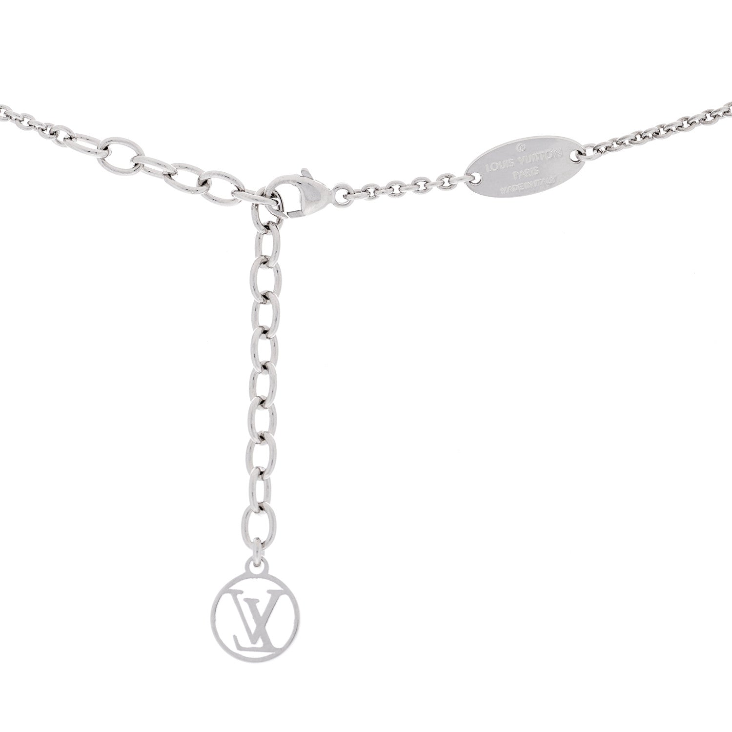 Louis Vuitton Metal Essential V Supple Necklace Silver 3 of 3