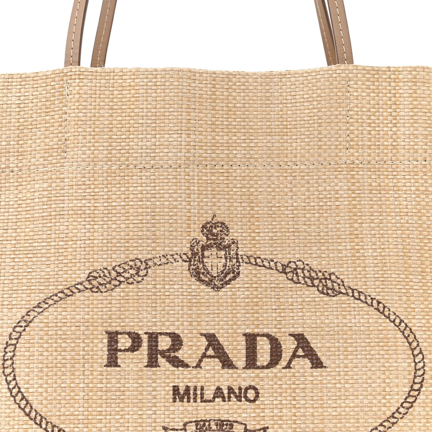 Raffia Logo Tote Naturale