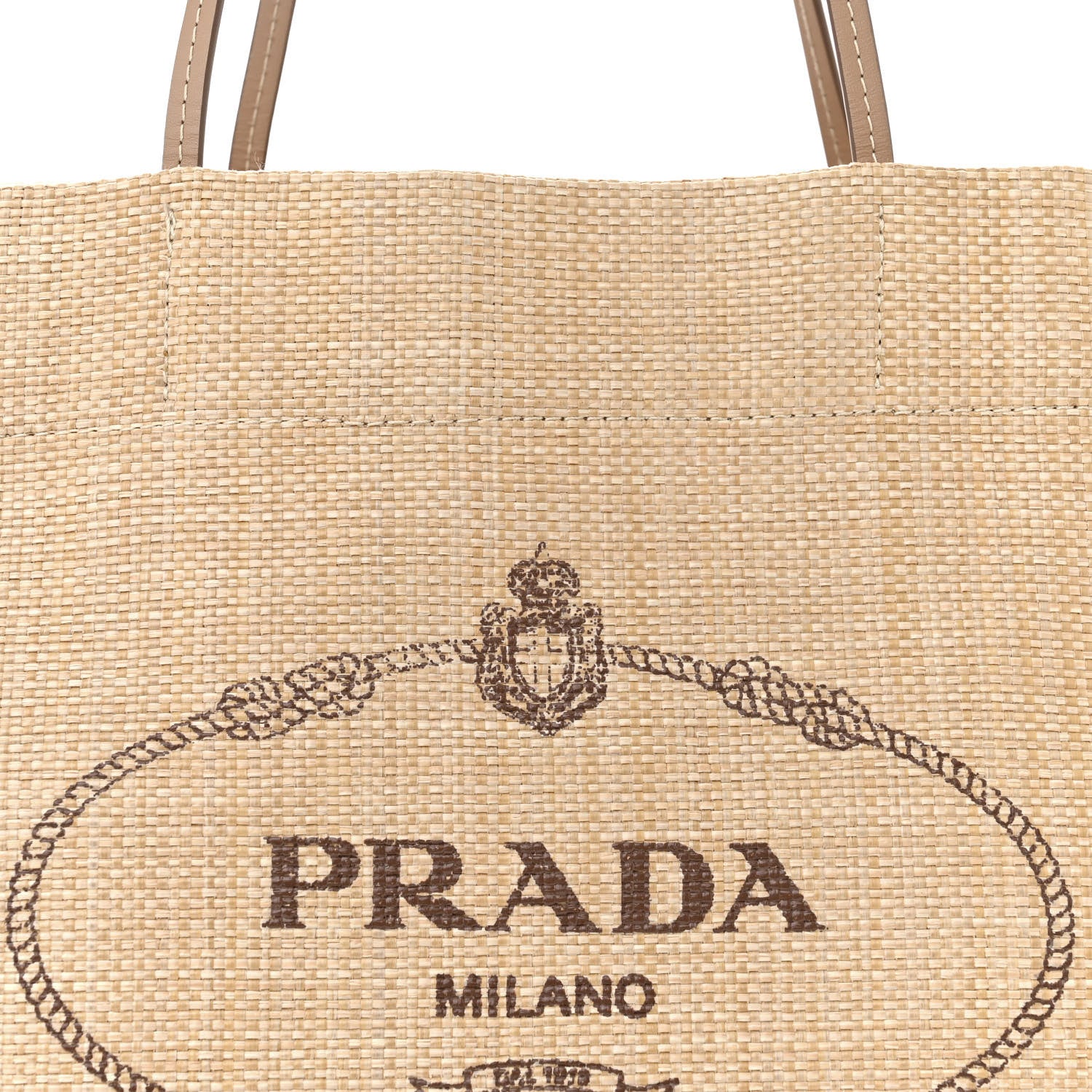 Prada Raffia Logo Tote Naturale 8 of 11