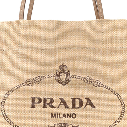 Prada Raffia Logo Tote Naturale 8 of 11
