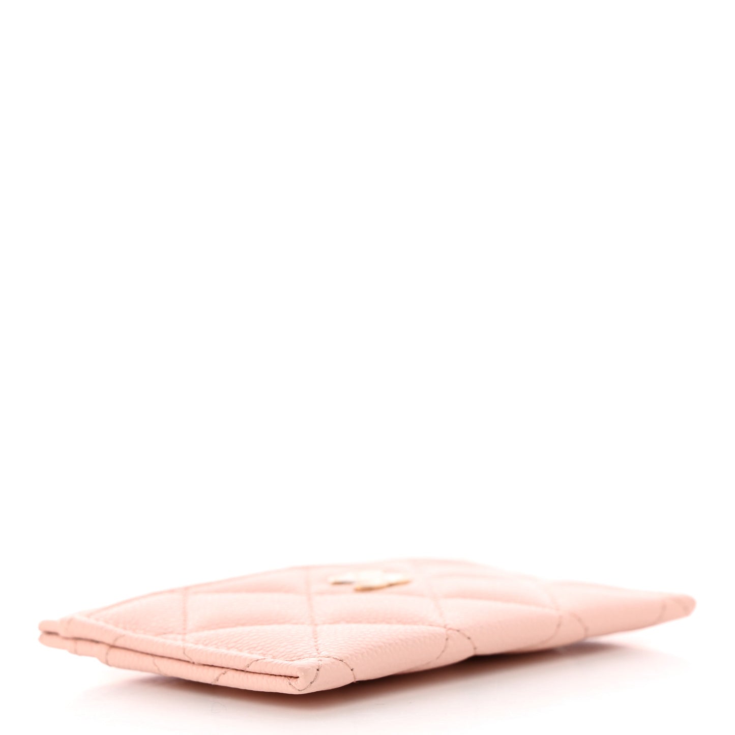 Caviar Quilted Card Holder Light Pink