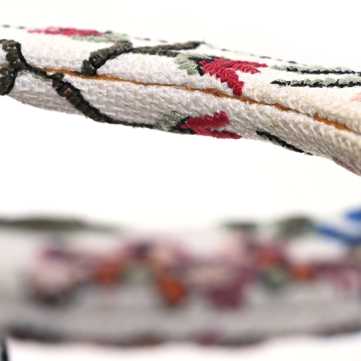 Canvas Embroidered Medium Lady D-Lite Ecru Multicolor