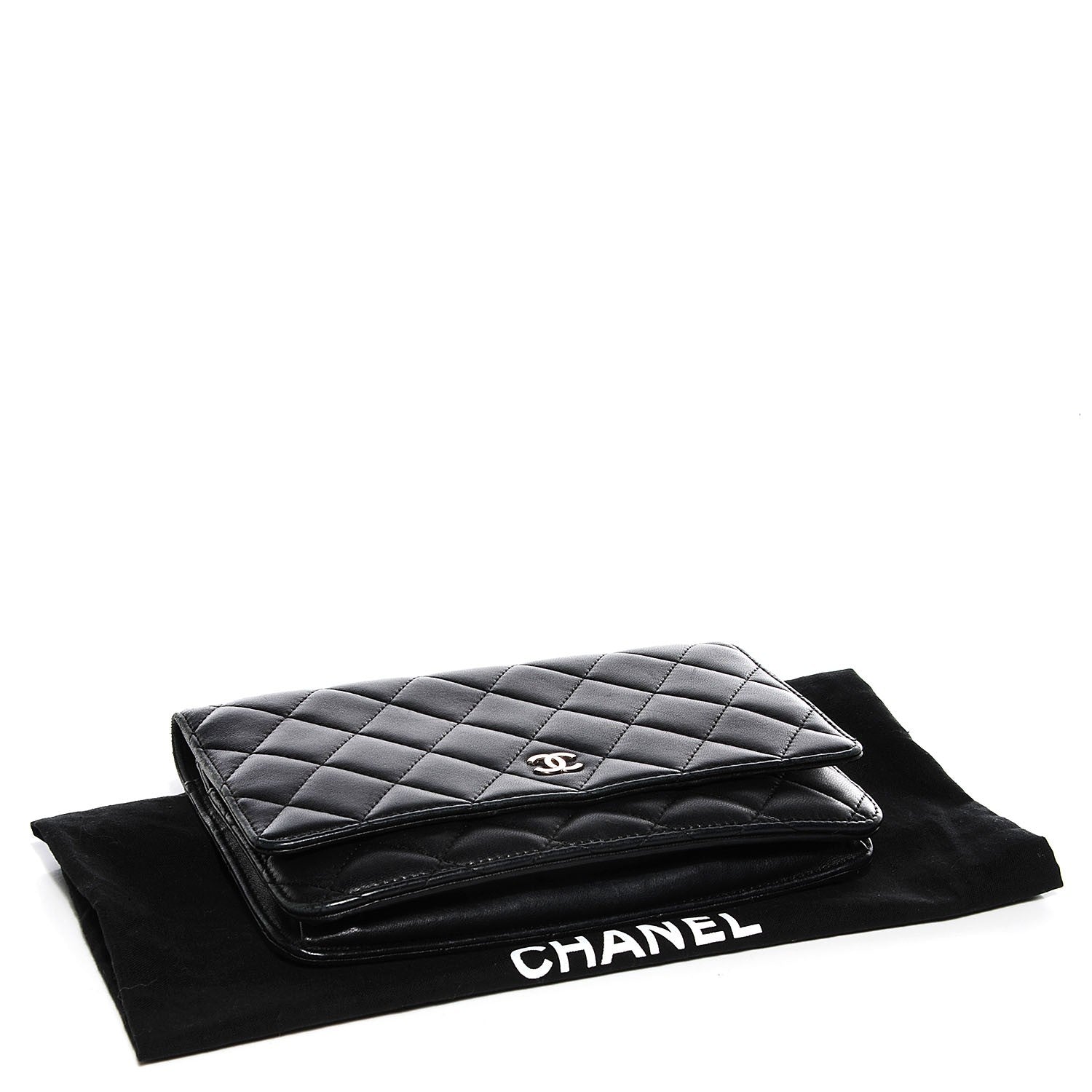 Chanel Lambskin Quilted Wallet On Chain WOC Black 4 of 8