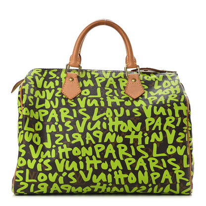 Louis Vuitton Monogram Graffiti Speedy 30 Green 1 of 8
