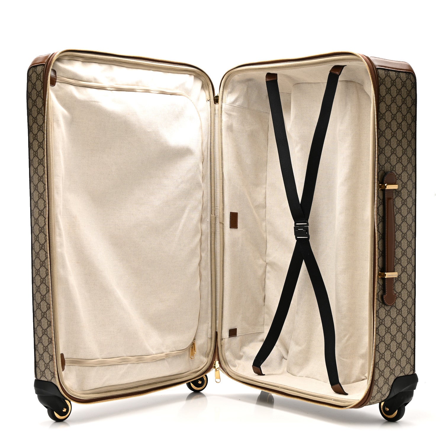 Gucci GG Supreme Monogram Azalea Calfskin Retro Interlocking G Carry On Trolley Beige Ebony Brown Sugar 8 of 24
