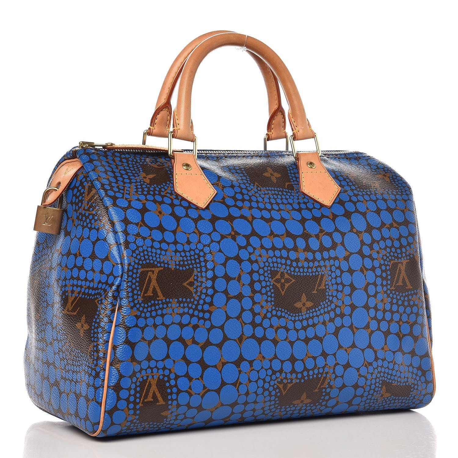 Louis Vuitton Monogram Kusama Town Speedy 30 Blue 3 of 9
