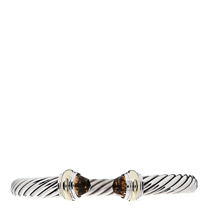 David Yurman Sterling Silver 14K Yellow Gold Citrine 7mm Cable Classics Bracelet 1 of 3