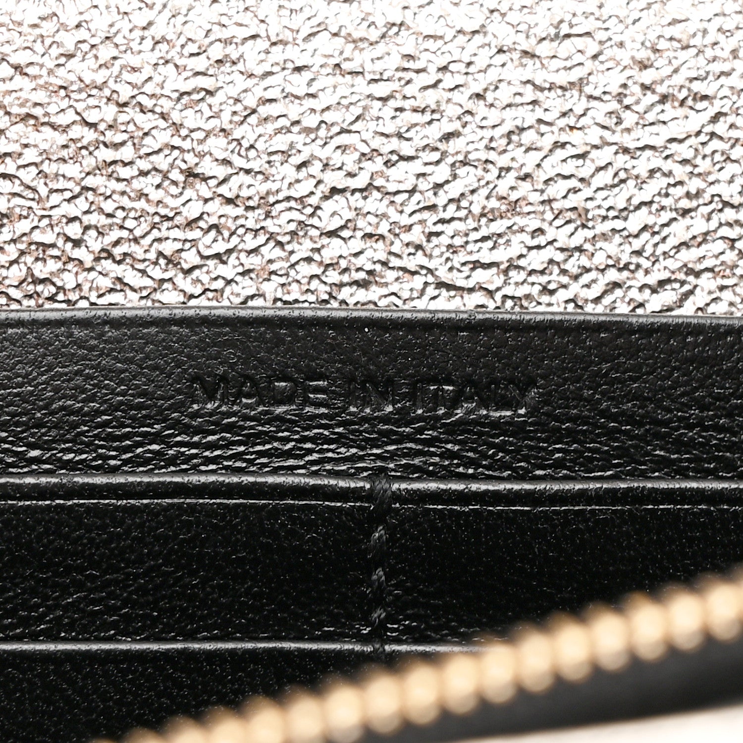 Saint Laurent Metallic Crackled Calfskin Matelasse Chevron Monogram Chain Wallet Gold 8 of 12