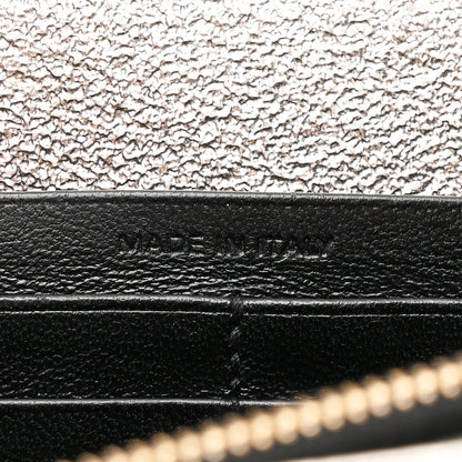 Saint Laurent Metallic Crackled Calfskin Matelasse Chevron Monogram Chain Wallet Gold 8 of 12