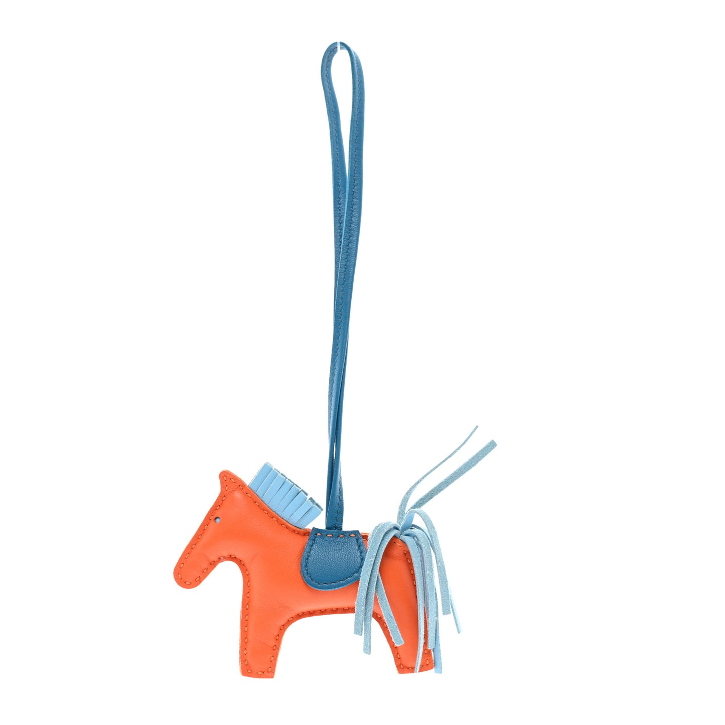 Milo Lambskin Grigri Rodeo Horse Bag Charm PM Orange Poppy Celeste Cobalt