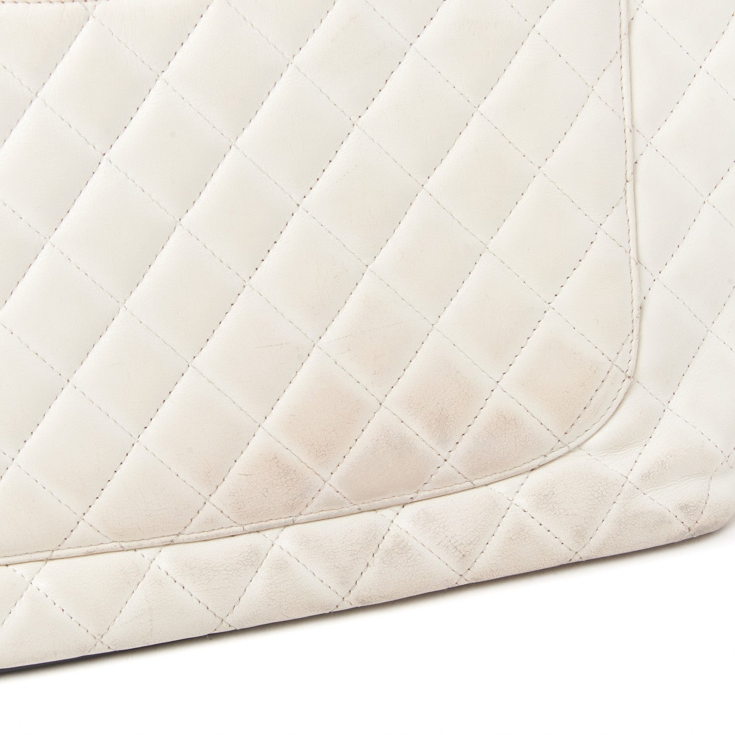 Chanel Calfskin Quilted Large Cambon Tote White Black 9 of 10