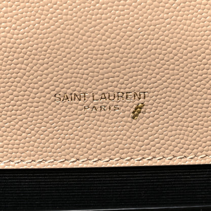Saint Laurent Grain De Poudre Textured Mixed Matelasse Medium Triquilt Monogram Satchel Dark Beige 7 of 10